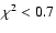 $\chi^2 < 0.7$
