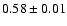 $0.58
\pm 0.01$