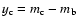 $y_{\rm c} = m_{\rm c} - m_{\rm b}$
