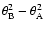 $\theta_{\rm B}^2 - \theta_{\rm A}^2$