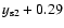 $y_{\rm s2} + 0.29$