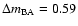 $\Delta m_{\rm BA} = 0.59$