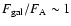 $F_{\rm gal}/F_{\rm A} \sim 1$