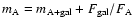 $m_{\rm A} = m_{\rm A + gal} + F_{\rm gal}/F_{\rm A}$