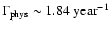 $\Gamma_{\rm phys} \sim 1.84~{\rm year}^{-1}$