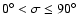 $0^{\circ } < \sigma \leq 90^{\circ }$