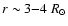 $r \sim 3{-}4~R_{\odot}$