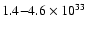 $1.4{-}4.6\times10^{33}$