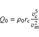 \begin{displaymath}Q_0 = \rho_0 r_{\rm c} \frac{v_{\rm c}^5}{v_{\rm m}^2}
\end{displaymath}