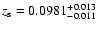 $z_{\rm s}=0.0981^{+0.013}_{-0.011}$