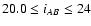 $20.0 \leq i_{AB} \leq 24$