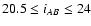 $20.5 \leq i_{AB} \leq 24$