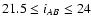 $21.5 \leq i_{AB} \leq 24$