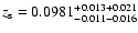 $z_{\rm s}=0.0981^{+0.013+0.021}_{-0.011-0.016}$