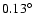 $0.13\hbox{$^\circ$ }$