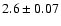 $ 2.6 \pm 0.07$