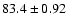 $83.4 \pm 0.92$
