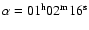 $\alpha=\rm01^h 02^m 16^{s}$