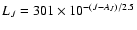 $L_J = 301 \times 10^{-(J-A_J)/2.5}$