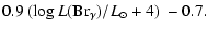 $\displaystyle 0.9~ (\log{L({\rm Br}_\gamma)/L_\odot}+4)\> -0.7.$