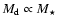 $M_{\rm d}\propto M_\star$