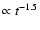 $\propto t^{-1.5}$