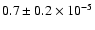 $0.7\pm0.2 \times 10^{-5}$