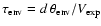 $\tau_{\rm env} =
d~\theta_{\rm env}/V_{\rm exp}$