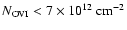 ${N}_{\rm OVI}<7 \times 10^{12} ~ {\rm cm}^{-2}$