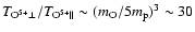 $T_{\rm O^{5+}\perp}/T_{\rm O^{5+}\Vert}\sim (m_{\rm O}/5m_{\rm p})^3\sim 30$