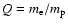$Q=m_{\rm e}/m_{\rm p}$
