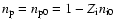 $n_{\rm p}=n_{{\rm p}0}=1-Z_{\rm i}n_{{\rm i}0}$