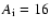 $A_{\rm i}=16$