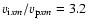 $v_{{\rm i}xm}/v_{{\rm p}xm}=3.2$