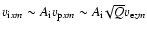 $v_{{\rm i}xm}\sim A_{\rm i}v_{{\rm p}xm}\sim A_{\rm i}\!\sqrt{Q}v_{{\rm e}zm}$