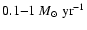 $0.1{-}1~M_\odot~{\rm yr}^{-1}$