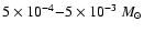 $5\times 10^{-4}{-}5\times 10^{-3}~M_\odot$