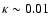 $\kappa\sim 0.01$