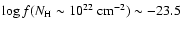 $\log f(N_{\rm H}\sim 10^{22}~{\rm cm^{-2}})
\sim -23.5$