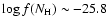 $\log f(N_{\rm H})\sim -25.8$
