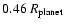 $0.46~R_{\rm planet}$