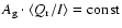 $A_{\rm g}\cdot \langle Q_{\rm r}/I\rangle=\rm const$