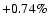 $+0.74\%$