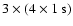 $3\times (4\times 1~{\rm s})$