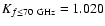 $K_{f \le 70~{\rm GHz}} = 1.020$