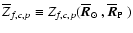 $\overline{Z}_{f,c,p} \equiv Z_{f,c,p}(\mbox{$\overline{\vec{R}}_{\odot}$ },\mbox{$\overline{\vec{R}}_{{\rm P}}$ })$