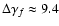 $\Delta \gamma_f \approx 9.4$