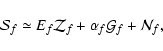 \begin{displaymath}%
\mathcal{S}_f \simeq E_f \mathcal{Z}_f + \alpha_f \mathcal{G}_f + \mathcal{N}_f,
\end{displaymath}