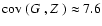 $\mbox{${\rm cov}$ }(\mbox{$G_{}$ },\mbox{$Z_{}$ }) \approx 7.6$