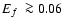 $\mbox{$E_f$ }\ga 0.06$